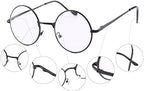 Agstum Round Vintage Reading Glasses Metal Frame Spring Hinge Readers (Strength +2.5, Black)