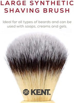 Kent BK8S Shaving Brush with Ultra-Soft Silvertext Synthetic Bristles and Faux Ivory Resin Handle to use with Shave Cream or Soap for a Perfect Lather. Luxury Shaving Since 1777, Made in England