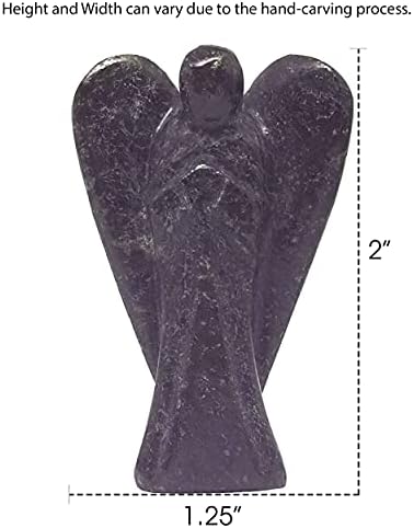 2 Inch Garnet Guardian Angel Figurine Hand-Carved Natural Stone, Linked to Passion, Vitality and Love