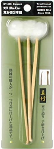 Green Bell Japanese Ear Cleaning Pick 3 Picks Mimikaki from Japan Size: L 160 mm (6.3")
