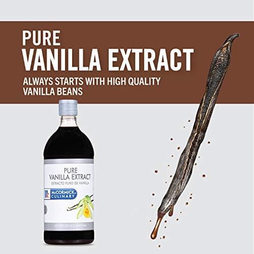 McCormick Culinary Vanilla Extract, 32 fl oz - One 32 Fluid Ounce Container of Gluten Free and Non-GMO Pure Vanilla Extract Made From Premium Vanilla Beans Perfect for Chefs & Home Bakers