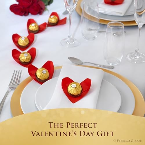 Ferrero Rocher Fine Hazelnut Chocolates, Valentine’s Day Heart Gift Box, 16 Piece Premium Chocolate for Gifting, 7 oz