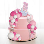 30 PCS Balls Cake Topper DIY Cake Insert Toppers Ball Cake Picks Cupcake Topper for Birthday Party Baby Shower Wedding Cake Decoration(Pink White Hot Pink)