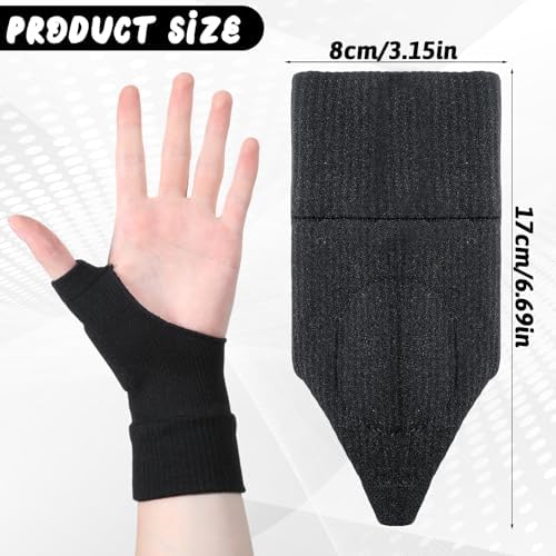 Thinp 2 Pcs Thumb Wrist Brace Arthritis Gloves for Women Men, Elastic Thumb Compression Sleeve Fingerless Wrist Support Brace for Arthritis Sports Splint Liner, Fits Left & Right Hands