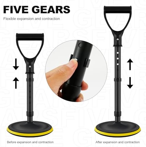 Mobility Aid Tool 5 Height Adjustable 15.7inch-20inch Standing Assist Device Stable with 7 Inch Base Elderly Lift Assist Supports Equipment for Rising Indoors Garden Outdoor Work
