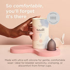 Saalt Soft Menstrual Cup – Reusable Period Cup – Made for Comfortable, Leak-Free Protection Up to 12 Hours – BPA & Latex Free – Includes Cup & Carry Bag (Small, Grey)