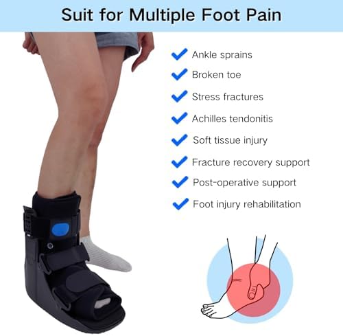 Air Walker Boot Medical Short Fracture Boot for Sprained Ankle and Achilles Tendonitis Inflatable Orthopedic Walking Boot for Broken Foot Fracture Recovery