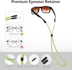 BILIONE Neon Braided Sports Glasses Strap for Men, Women, Kids, Adjustable Eye Glasses Holders around Neck Lanyard String