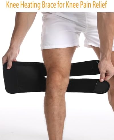 Heat Knee Heating Pad - 3-Temperature USB Rechargeable, Adjustable Wrap for Arthritis & Joint Pain Relief, Portable Heated Knee Brace for Men & Women(1 Piece Black)