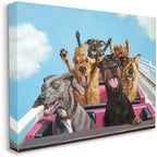 Stupell Industries Dogs Riding Roller Coaster Funny Amusement Park 16x20, Gallery Wrapped Canvas