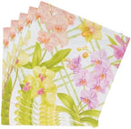 Caspari Orchid Conservatory Dinner Napkins - 20 Dinner Napkins per Pack, 2 PACKS