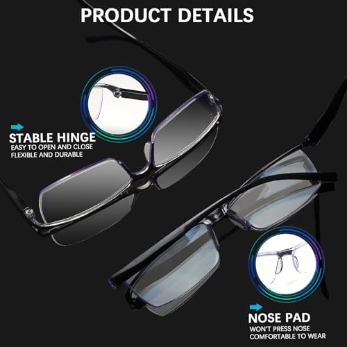 NORPERWIS Reading Glasses Men 3 pack Blue Light Blocking Readers Mens Spring Hinge Comfortable Glasses