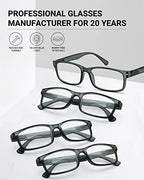 LUFF Unbreakable Reading Glasses for Women,4PCS Blue Light Blocking Reading Glasses Men,Comfortable Spring Hinge Readers