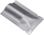 100 Pack 2.36x3.54 inch Silver Mylar Bags Pure Aluminum Foil Flat Food Storage Bag 3.9 Mil Open Top Heat Seal Vacuum Pouch for Coffee Beans Candy