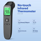 Forehead Thermometer for Adults and Kids, Fast Accurate Thermometer with Fever Alarm, 1S Reading & Silent Mode, Easy to Use for Baby, Kids & Elderly (Black)