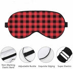 Buffalo Check Sleep Mask Red Black Lumberjack Plaid Tartan Gingham Men Women Sleep Mask with Adjustable Strap Eye Cover Eye Shade for Travel, Nap,Meditation