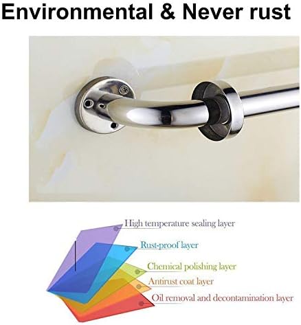 16 Inch Anti Slip Shower Grab Bar, Munzong Stainless Steel Bathroom Grab Bar, Satin Brushed Nickel Knurled Bathroom Balance Bar,Safety Hand Rail Support Handicap Elderly Senior Assist Bath Handle