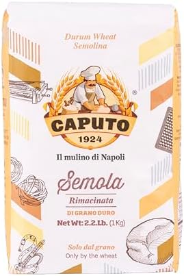 Antimo Caputo Semolina Flour 2.2 LB (Pack of 2) Bulk Italian Durum Semola Flour - All Natural Dough for Fresh Pasta