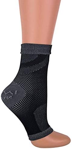 IOMI - 20-30 mmHg Plantar Fasciitis Compression Sleeve Socks with Arch Support (S/M, Black)