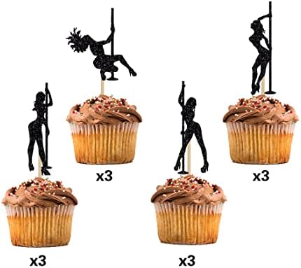 12 Piece Pole Dance Girl Cupcake Toppers Pole Dancing Themed Cupcake Toppers Pole Dancing Happy Birthday Party Supplies Decorations