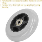 Wheelchair Wheel, 4in Outer Diameter Skidproof Low Noise Rubber Wheelchair Wheels Assembly, Walker Caster Replacement with Wheel Hub for Wheelchair, Walker, Rollator, Trolley