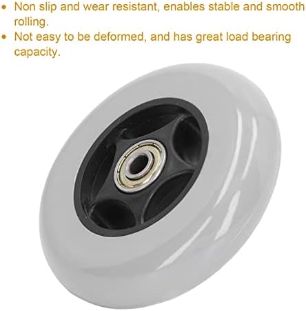 Wheelchair Wheel, 4in Outer Diameter Skidproof Low Noise Rubber Wheelchair Wheels Assembly, Walker Caster Replacement with Wheel Hub for Wheelchair, Walker, Rollator, Trolley