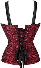 Corset Tops for Women Bustier Strap Zipper Gothic Vest Plus Size Black