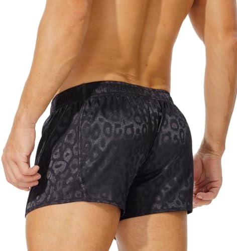 Men's 3 inch Satin Boxers Silk Satin Sleep Lounge Shorts Pajamas Bottom