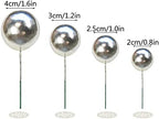 20 PCS Mini sliver Balls Cake Decorations Pearl Ball Cake Toppers for Wedding Anniversary Birthday Baby Shower Decoration