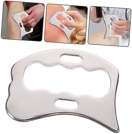 FRCOLOR Stainless Steel Fascia Knife Gua Sha Tool for Face Neck Back Hand Wrist Shoulder Foot Massage Scraper