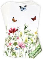 Gift Boutique 100 Spring Floral Guest Napkins Decorative Hand Towels Disposable Paper Butterfly Flower Garden Blossom Wildflowers Bathroom Towel