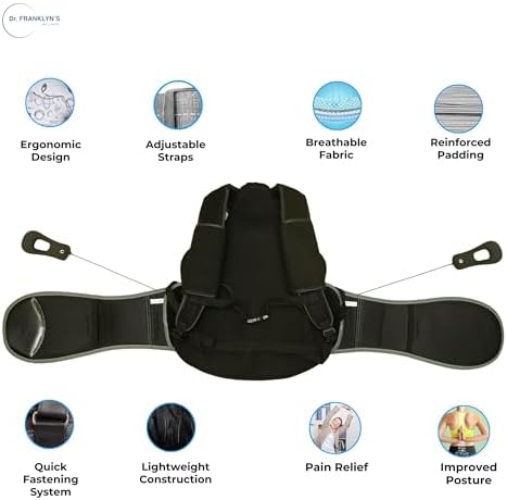 Adjustable TLSO Back Brace Posture Corrector for Men Woman Thoracic Spine Brace for Upper Lower Back Pain Relief Shoulder Straightener, Scoliosis, Hunchback, Hump, Sciatica, Herniated Disc