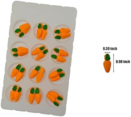 Edible 24 pcs Easter Themed Sugar Easter Carrot cake decorations, Carrots cupcake toppers, perfect Icing Cookies decro for Cupcakes, Cake, Macaron and Cakecicles Decorating