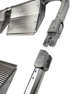 LINE2design-USA- Foldable Aluminum Scoop Stretcher - EMS Portable Stretcher with Adjustable Length, Patient Transport Medical Stretcher with Breakaway Hinge Mechanism - 350.5 Lb Load Capacity, Silver