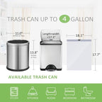 4 Gallon 72 Counts Strong Drawstring Trash Bags Garbage Bags by Teivio, Bathroom Trash Can Bin Liners, Small Plastic Bags for home office kitchen, White