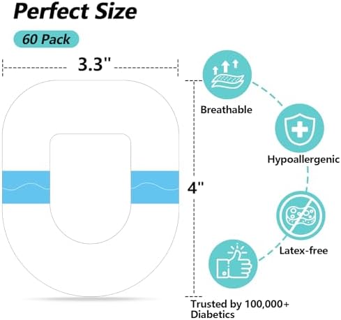 Omnipod 5 Adhesive Patches 60 Pack Waterproof Pre-Cut Transparent Patches for Omnipod 5 Dash Pods Clear Overlay Cover Latex-Free & Hypoallergenic Long Stay for 7 Days