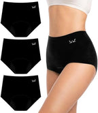 Benirap Period Underwear for Women Heavy Flow Leakproof High Waisted Cotton Panties Postpartum Menstrual Briefs 3 Pack