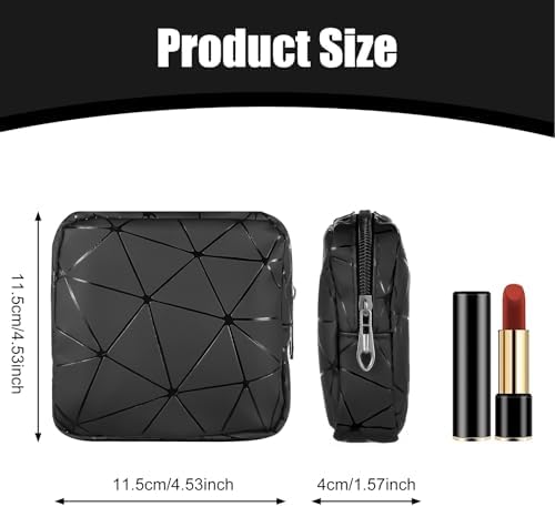 Ymapinc Period Sanitary Bag, Napkin Storage Bag Tampon Pouch Portable Feminine Care First Period Kit for Teen Ladies Women (Black)