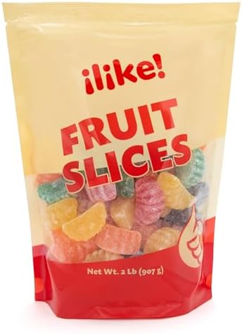 Fruit Slices Jelly Candy 2 Pound Bag | Assorted Flavors | Sugar-Dusted Old Fashioned Candy for Buffets, Holiday Gifting & Dessert Decorating