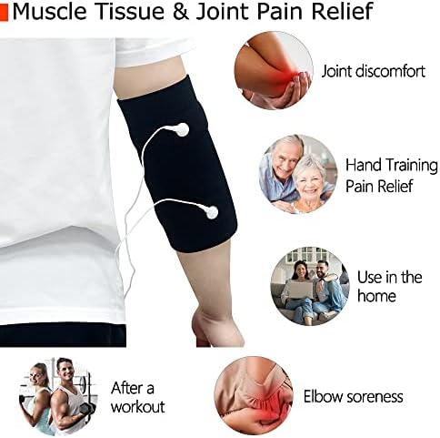 Electrodes with Silver Conductive Elbow Pad Silver Fiber Electrode Elbow Brace Compatible with TENS/EMS Machine