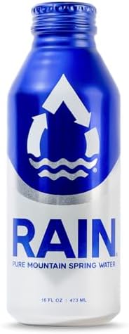 RAIN, Spring Water, 16 Oz, 24 Pack, Bottled At The Source, Recyclable Eco Friendly Aluminum