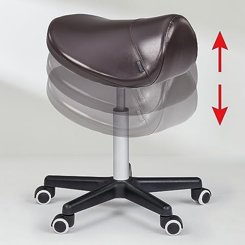 Master Massage Ergonomic Saddle Stool – Hydraulic Swivel Rolling Chair for Salon, Clinic, Tattoo, Dental, Spa, Workshop, and Office Coffee