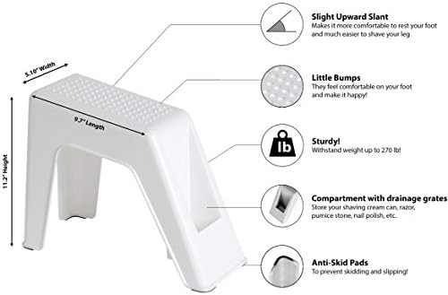 Demi's Home Shower Foot Rest - Pedicure Foot Rest - Grey - (Supplies Not Included)
