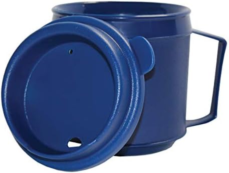 Rehabilitation Advantage Insulated Plastic Mug with Tumbler Lid (8oz), Blue, Non-Weighted