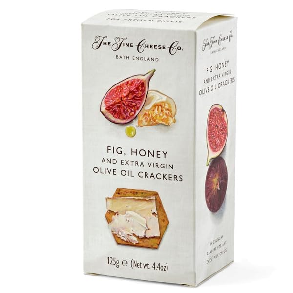 The Fine Cheese Co Fig, Honey & Extra Virgin Olive Oil Crackers | Imported from England | 4.4 ounce