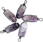 Nupuyai Handmade Wire Wrapped Pendant Necklace for Women Men, Wire Wrapped Hexagonal Crystal Point Reiki Stone Jewelry
