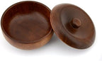 Grandslam Wooden Shaving Bowl with Lid Shaving Soap Bowl for Men Easy to Lather Fits Wet Shaving (Oak Wood)