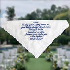Custom Embroidered Handkerchief with Your Own Words,Unique Bridal Gift for Happy Tears,Personalized Wedding Hankie Gift