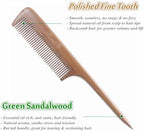 Breezelike Hair Combs - Sandalwood Fine Tooth Comb - No static Natural Aroma Wooden Tail Comb for Women