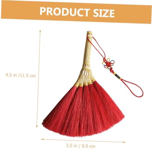Artibetter Hand-Woven Red Small Broom Pendant Traditional Spring Festival Hanging Ornament Decorative Charm for Chinese New Year Home Décor